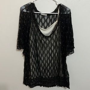 Maurice’s Black lace with cream camisole Size 2x